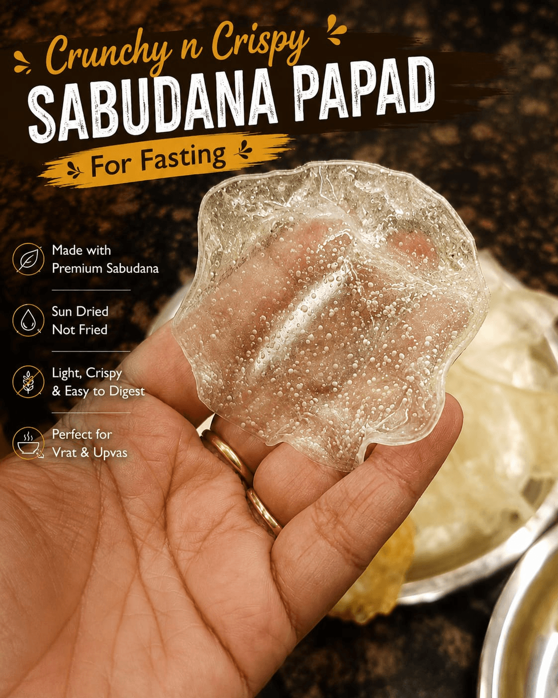 Sabudana Papad (Fasting)